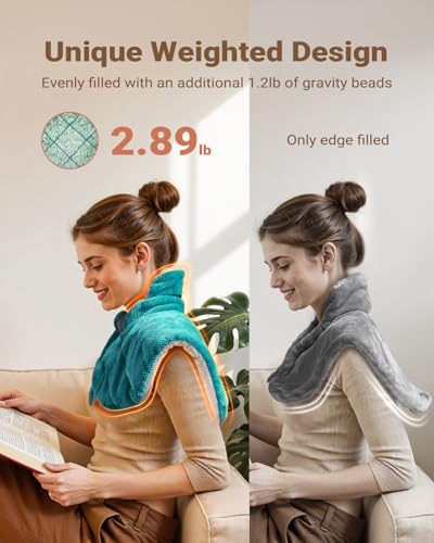 iDOO Graphene-Infused Heating Pad for Neck Shoulders and Back, Mothers Day Gifts for Mom, Birthday Gifts for Women Men Eld...