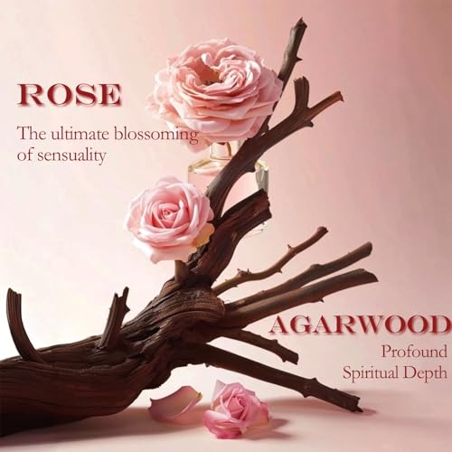 MOSROD Luxury Rose & Agarwood Scented Candles Gift Set, 2 Packs, Natural Soy Romantic Aromatherapy Jar Candle Gift for He...