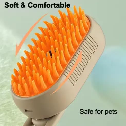 3-in-1 Cat Grooming Brush – Water Spray & Self-Cleaning Shedding Brush for Cats & Dogs – Pet Hair Removal & Massage Comb f...