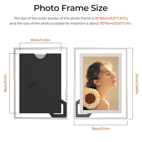 ECBEITF 4x6 Picture Frames Set of 2, Desktop Clear Glass Photo Frame Horizontal or Vertical Display for Landscape, Portrai...