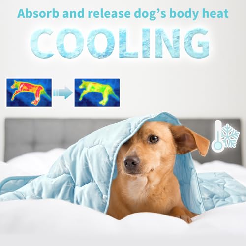 NWK Dog Cooling Blanket, Q-Max>0.345, Ice Silk Cool to Touch Material, Bed Cover, Furniture Protector Couch Sofa for Summe...
