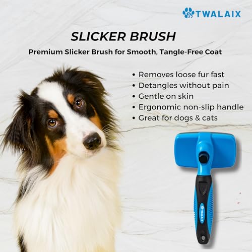 6 in 1 Pet Grooming Kit for Dogs & Cats - Deshedding Brush, Undercoat Rake, Slicker Brush, Nail Clipper, Nail File & Flea ...