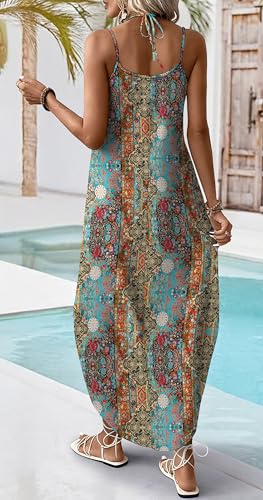 WIHOLL Summer Dresses for Women 2026 Maxi Dress Boho Halter Dress Sundresses Beach Vacation Clothes Travel Outfits