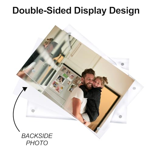 Fixwal 5x7 Picture Frame, 6 Pack Acrylic Frames, Clear Double Sided Photo Frame with Magnetic Desktop