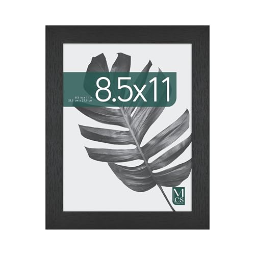 MCS Studio Gallery 8.5x11 Picture Frame Black Woodgrain Engineered Wood, Vertical & Horizontal Wall Hanging & Easel for Ta...