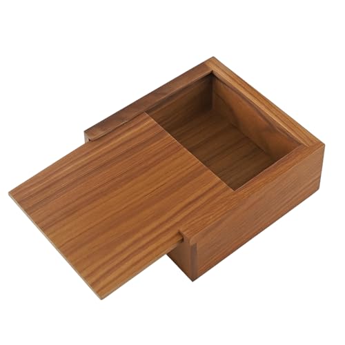 LONMAIX 3.7" x 3.7" x 1.6" Inch Walnut Jewelry Box for Rings, Earrings, Keepsakes | Wedding Gift, Elegant Present | Handcr...