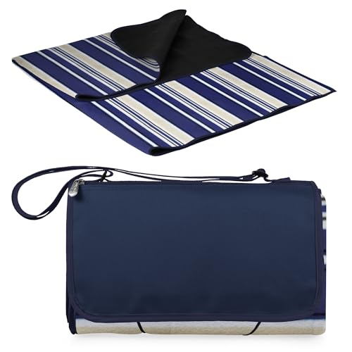 ONIVA Blanket Tote XL Outdoor Picnic Blanket, 70"x80" Foldable Beach Blanket with Fleece Top, Water-Resistant Backing, Str...