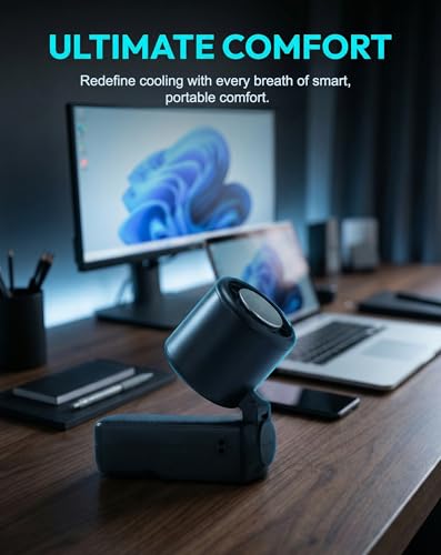 Cyromark Personal Fans Portable Rechargeable - 100-Gear Handheld Fan, Wearable & Foldable 3-in-1 Turbo Fan with Ice Compre...