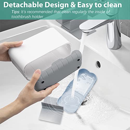Boperzi Toothbrush and Toothpaste Holder Drainage for Bathroom Countertop with Adjustable Dividers, Large Toothpaste Caddy...