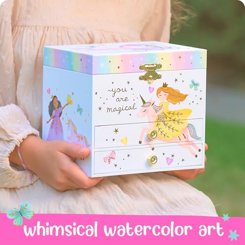 Musical Princess Jewelry Box for Girls - Kids Music Box with Spinning Princess, Princess Birthday Gifts for Little Girls, ...
