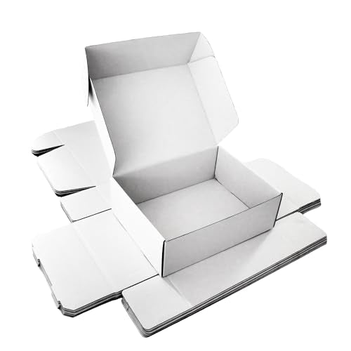 LineKap 12x9x4 Shipping Boxes 20-Pack, White Corrugated Cardboard Boxes for Mailing, Shipping & Small Business Packaging