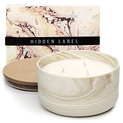 Vanilla Caramel Soy Candle, 14.8oz Soy Wax, 3 Wicks, Long-Lasting with Heat-Resistant Ceramic Jar, Soy Candles for Home Sc...