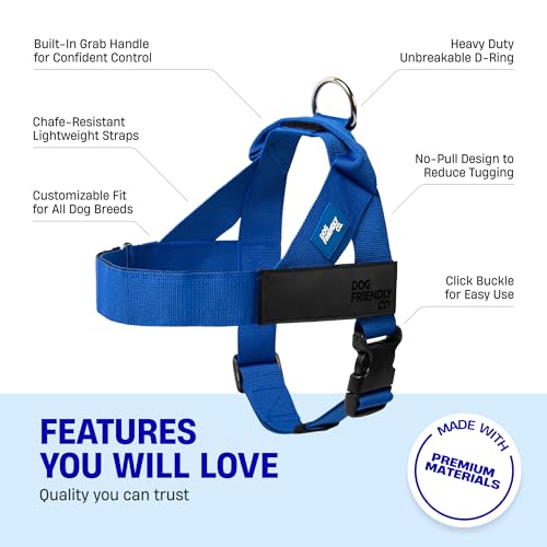 Dog Friendly Co. Dog Harness | Chafe Resistant Webbing, Adjustable Neck & Chest, and Heavy Duty D-Ring | Sturdy, Comfortab...