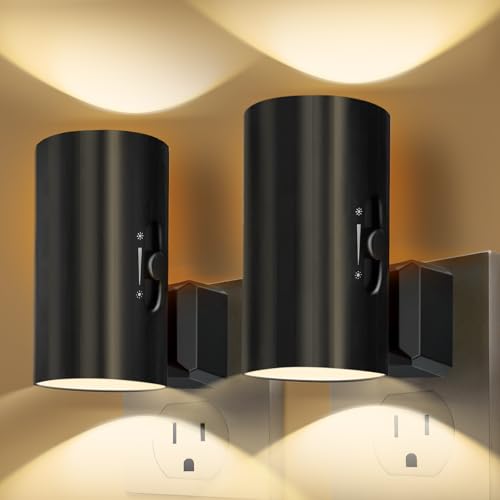 Night Lights Plug into Wall, LED Plug in Night Light, Dusk to Dawn Light Sensor, 0-100LM Adjustable Brightness Wall Light,...