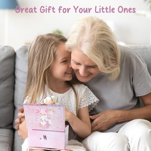 ProCase Children's Jewelry Box, Kids Jewelry Organizer with Unicorn for Little Girls, Jewelry Case Gift for Toddler Age 2 ...