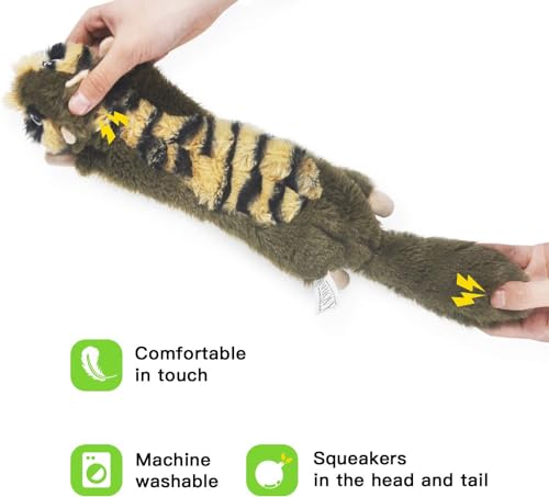 SHARLOVY Dog Squeaky Toy No Stuffing 6 Pack, Dog Toys Crinkle for Small Puppy, Durable Chew Plush Cute Animals Natural for...