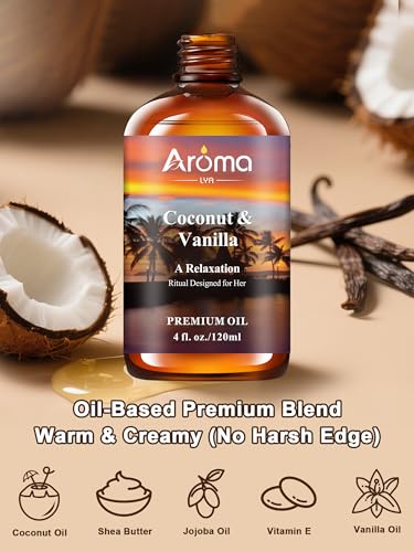 Coconut Vanilla Essential Oil 4fl.Oz - Essential Oils for Diffusers for Home & Aromatherapy - Vanilla Oil for Diffuser, Sc...