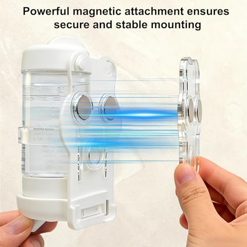 Magnetic Hamster Water Bottle Holder with 80ml Water Bottle & Feeding Bowl, Adjustable Height & Drop-Resistant, for Hamste...