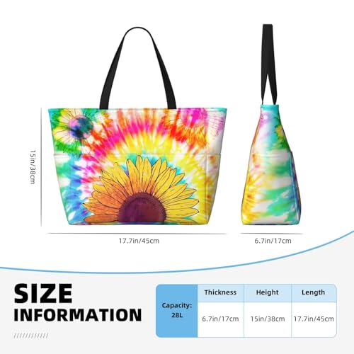 Rzhlyua Beach Bags for Women Large Waterproof Sandproof Swim Pool Bag with Dry Wet Seperated Pocket Utility Tote Bag