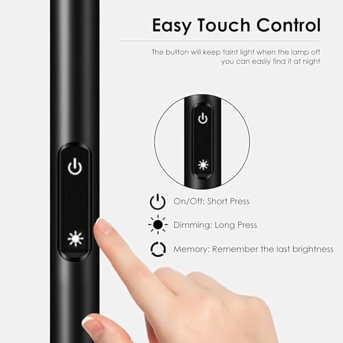 BoostArea Floor Lamp/Standing Lamp, 20W 2000LM LED Torchiere Lamp, Stepless Dimmable, Touch Control, 3000K Daylight, 50000...