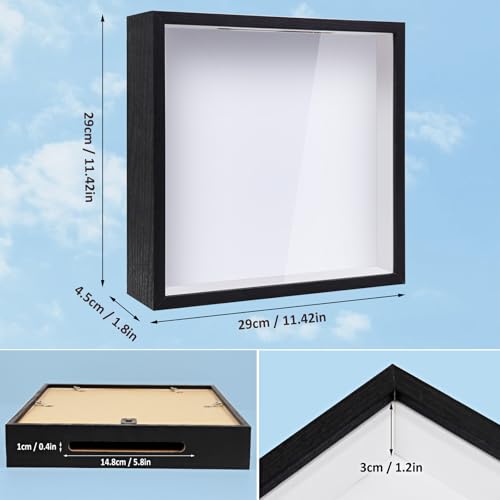 ZEEYUAN Adventure Archive Box 12x12inch Adventure Box for Travel Life in a Box Memories Shadow Box with Slot, Top Loading ...