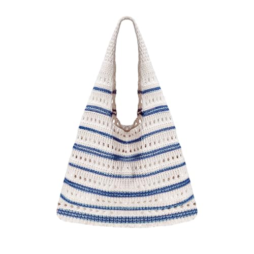 Sightor Crochet Tote Bag, Mesh Beach Bag Knit Summer Hobo Bag Vacation Boho Tote Bag for Women
