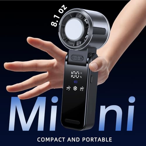 duludulu Portable Handheld Turbo Fan with Cooling, 21000 RPM Personal Fan Rechargeable 100 Speeds, 13Hrs Battery Life, LED...
