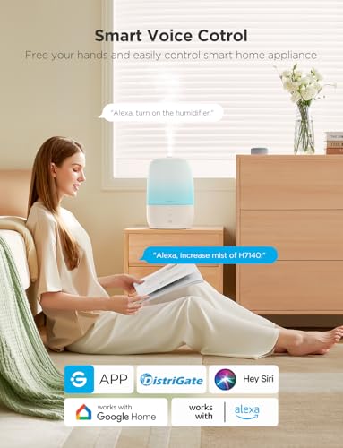 GoveeLife Smart Humidifiers for Bedroom, 3L Top Fill Cool Mist Humidifiers with Essential Oil Diffuser, Humidity Control, ...