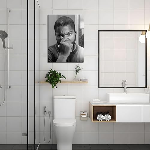 Framed Funny Bathroom Canvas Wall Art Set of 2 - Black and White Vintage Comedy Movies Posters, Funny Toilet Humour Smell ...