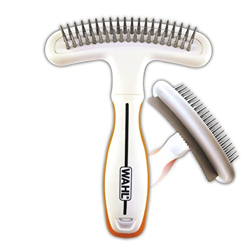 Wahl 2-in-1 Combination Double Row Pet Rake with Hair Shedding Blade for Dog or Cat Fur by The Brand Used by Professionals...