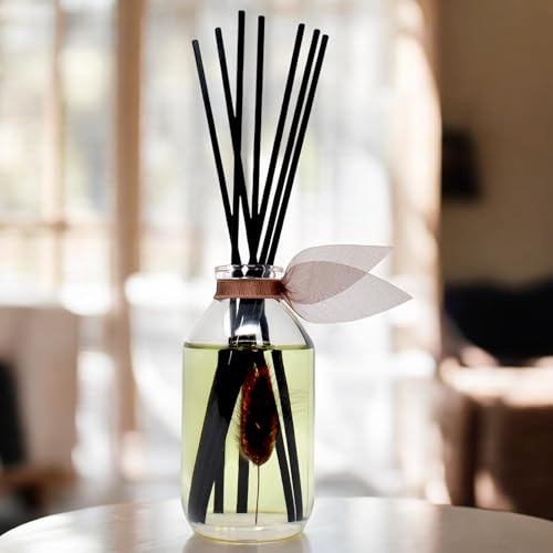 LOVSPA Reed Diffuser Set, Santal (Sandalwood) Scented Oil Diffuser with Sticks, Home Fragrance Accessories for Bathroom Sh...