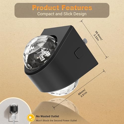 JandCase Night Lights Plug into Wall, 2 Pack Star Projector Night Light with 3000K Soft White, Automatic Galaxy Nightlight...