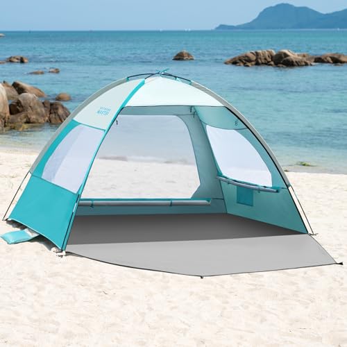 OutdoorMaster Beach Tent for 3/4/6/8 Person - Easy Setup Sun Shade Shelter, Portable Beach Shade Sun Canopy with UPF 50+ U...
