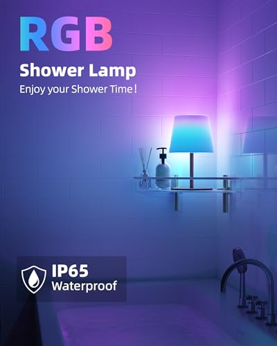 EZVALO Spa-Like Shower Lamp – Waterproof Bathroom Lamp with Remote, Rechargeable Cordless Mood Light, 3 Color Temps & 80 R...