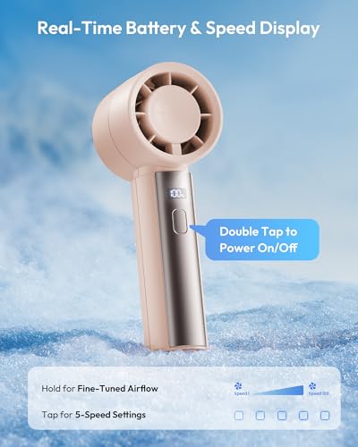 Gaiatop Small Handheld Personal Fan, Powerful High Speed Turbo Cooling, 4000mAh USB Rechargeable Battery Powered Mini Port...