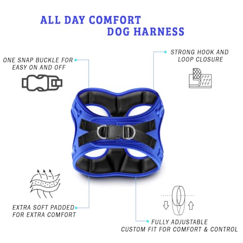 Comfort Fit No Pull Dog Harness – Adjustable Step-in Vest for Small, Medium & Large Dogs, Soft Padded with Leash Clips, Re...