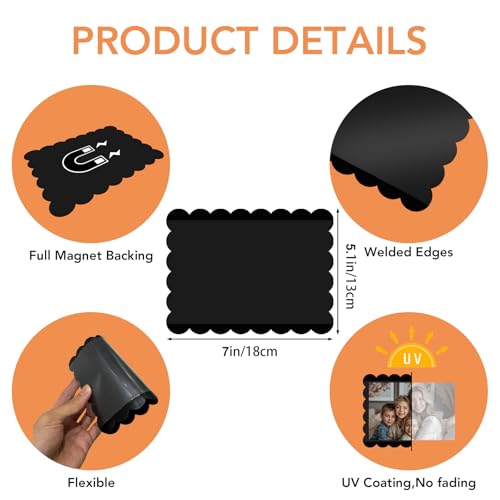 Mingting Magnetic Picture Frame, 10 Pack Magnetic Frame Reusable, Magnetic Photo Frames for Refrigerator 4x6” With Wavy Bo...