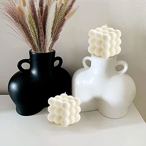 Bubble Candle, Vanilla Scented Aesthetic Bubble Cube Candle, Floating Shelves Cool Shaped Soy Candles, Home Office Danish ...
