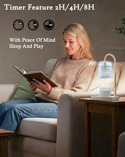 HsiBioYau Candle Warmer Lamp with Dimmer & Timer, Brithday Gifts for Mom Women, Adjustable Height Wax Warmer for Jar Candl...