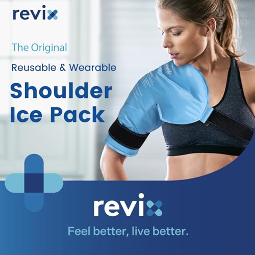 REVIX Shoulder Ice Pack for Rotator Cuff Cold Therapy, Arm Gel Ice Pack for Injuries Reusable, Flexible Cold Compression W...