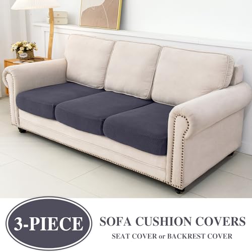 LA MEACK Couch Cushion Covers Seat Cushion Cover Stretch Couch Cover Separate Sectional Sofa Slipcovers Furniture Protecto...