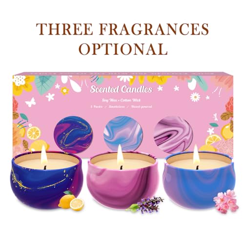 Mini Scented Candles, Set of 3, Soy, Aromatherapy, Decorative, Non Toxic, for Home Scented, Gift