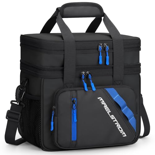 Maelstrom Lunch Box, 20L Insulated Lunch Bag for Men Women, Expandable Double Deck Leakproof Cooler Bag with 6 Pockets, Re...