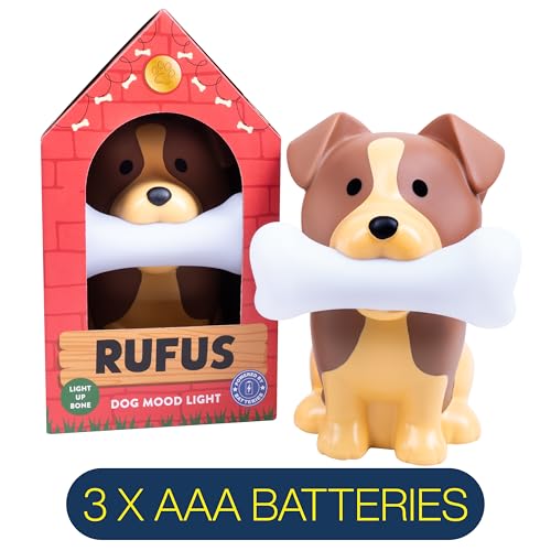 Fizz Creations Rufus The Dog Mood Light. Kawaii Nursery Decor. Soft Glow Night Light. Dog Lover Gift. Battery Operated. Cu...