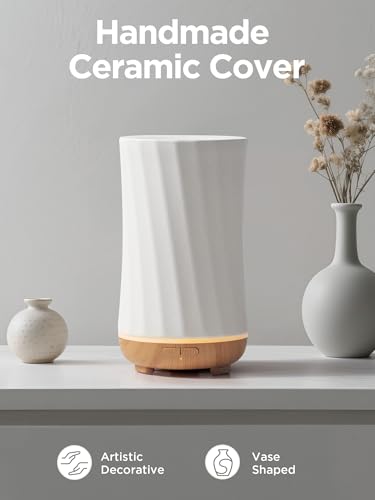 InnoGear 150ml Ceramic Oil Diffuser, Handcrafted Stone Essential Oil Diffuser Aromatherapy Diffusers Ultrasonic Cool Mist ...