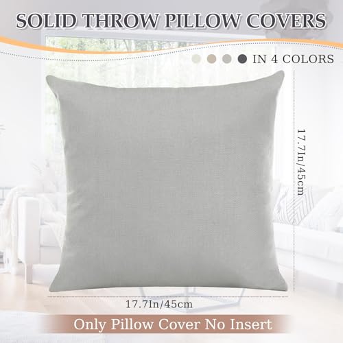 Mindsoft Set of 4 18" x 18" Boho Farmhouse Throw Pillow Covers, Imitation Linen Cushion Covers with Invisible Zipper for H...