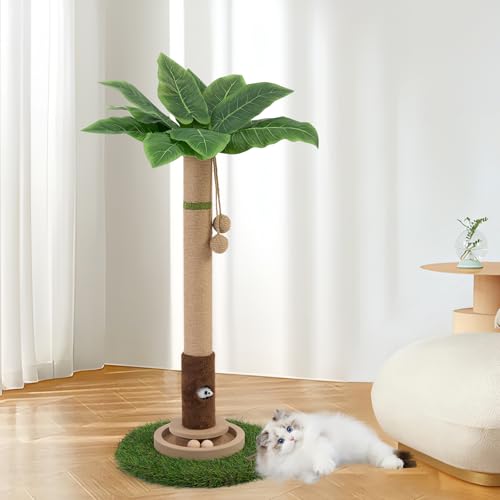 Woochpet Cat Scratching Post 35'' Tall Cat Scratcher Tree Tower Scratching Posts for Indoor Cats with Cat Toy Mouse Hole a...