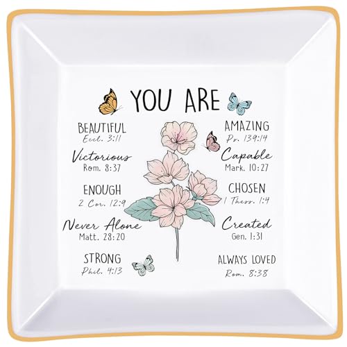 PUDDING CABIN Birthday Gifts for Women, 4.3inch Ceramic Cherry Jewelry Dish - Inspirational Christian Gifts for Women Mom ...
