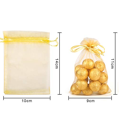 Bouraw 120Pcs Organza Bags 4x6 Inches with Drawstring, Jewelry Pouches Wedding Party Christmas Favor Gift Bags (Mixed Color)