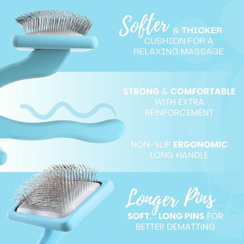 Flying Pawfect Dog Slicker Brush for Grooming Pet Hair - Best For Poodle & Golden Doodle - Long Haired Brush For Dogs - Go...